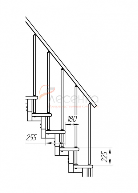 Модульная малогабаритная лестница Линия - фото 3