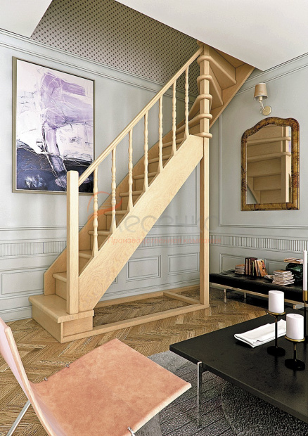 Деревянная межэтажная лестница ЛЕС-215 - фото 2