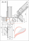 Комбинированная межэтажная лестница ЛЕС-06 - превью фото 3