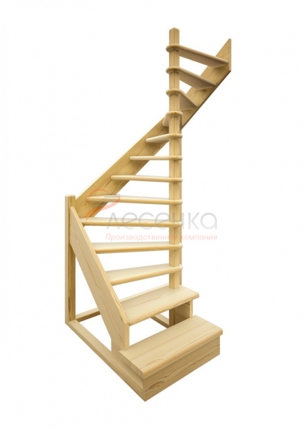 Деревянная межэтажная лестница ЛЕС-01 - фото 1